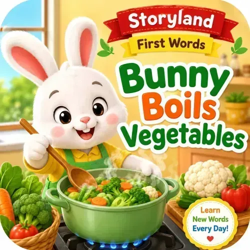 Bunny boils Vegetables